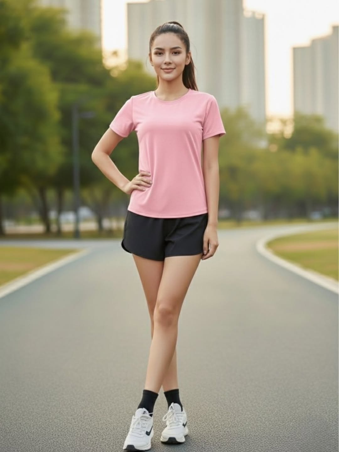 Kaos Sport Wanita Ice Silk Sense 5187 - Gambar 4