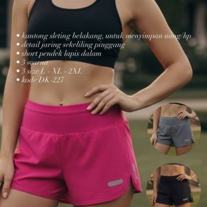 Pendek Celana Sport Cewek Short Dalam Lapis DK 227 4