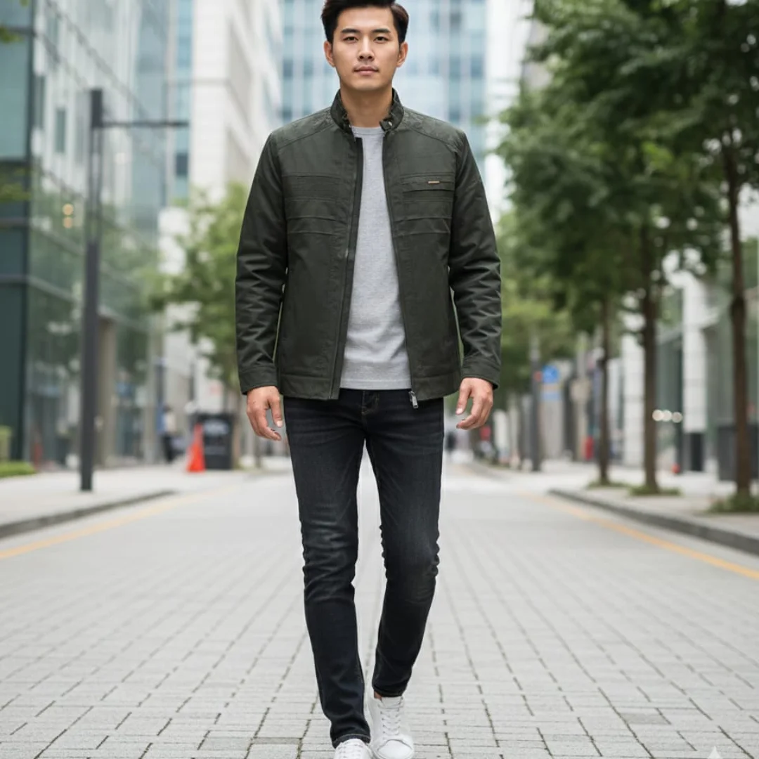 Jaket pria bahan katun bolak balik 5006 K - Gambar 5