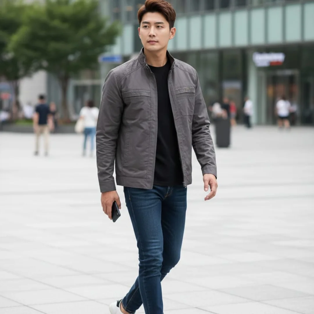 Jaket pria bahan katun bolak balik 5006 K - Gambar 2