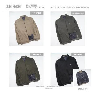 Jaket pria bahan katun bolak balik AV 113 B