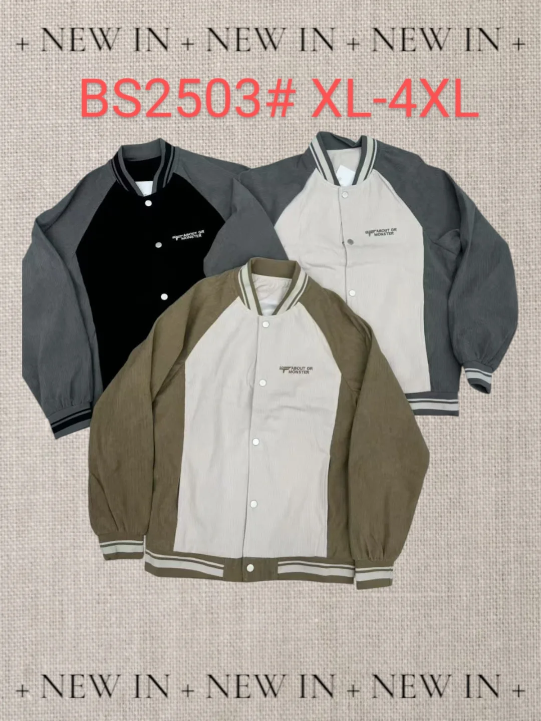 Jaket pria korduroi baseball BS2503