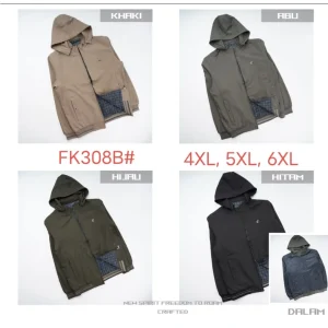 Jaket pria topi bahan katun bolak balik FK308B
