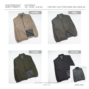 Jaket pria bahan katun bolak balik HV202