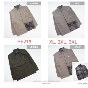 Jaket pria bahan katun bolak balik P621