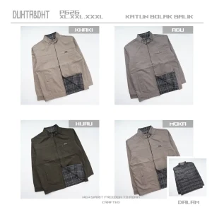 Jaket pria bahan katun bolak balik P626