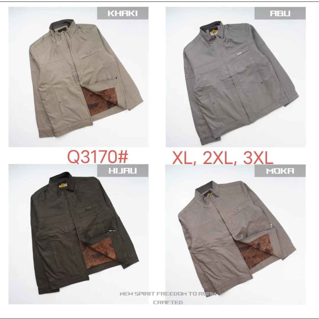 Jaket pria bahan katun dalam bludru Q3170