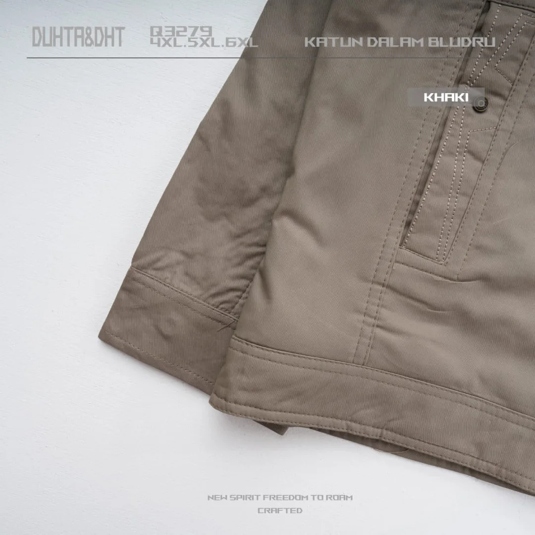 Jaket pria bahan kanvas dalam bulu Q3279 - Gambar 2