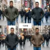 Jaket pria bahan kanvas dalam bulu T 510
