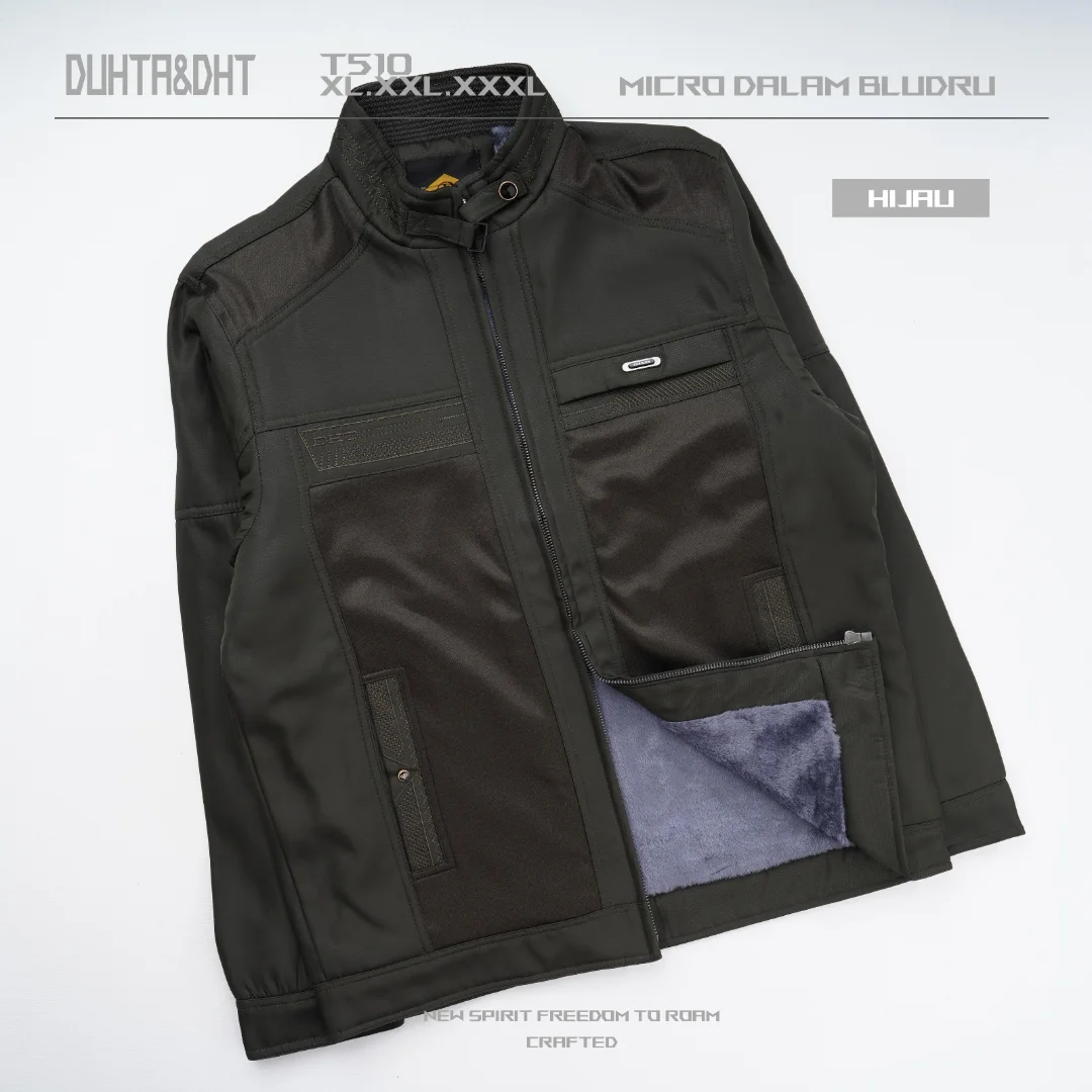 Jaket pria bahan kanvas dalam bulu T 510 - Gambar 3