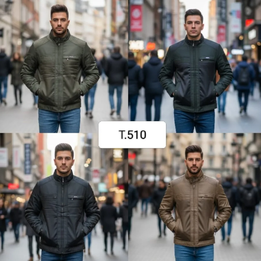 Jaket pria bahan kanvas dalam bulu T 510
