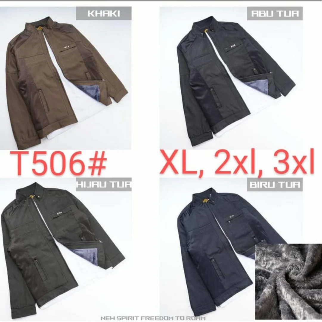 Jaket pria bahan katun dalam bludru T506
