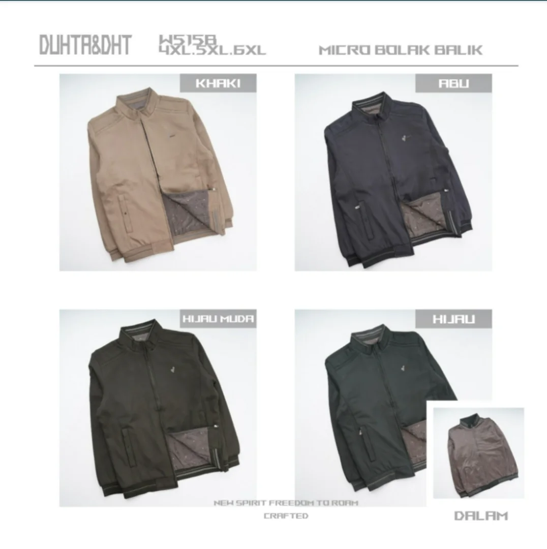 Jaket bahan katun bolak balik W 515 B