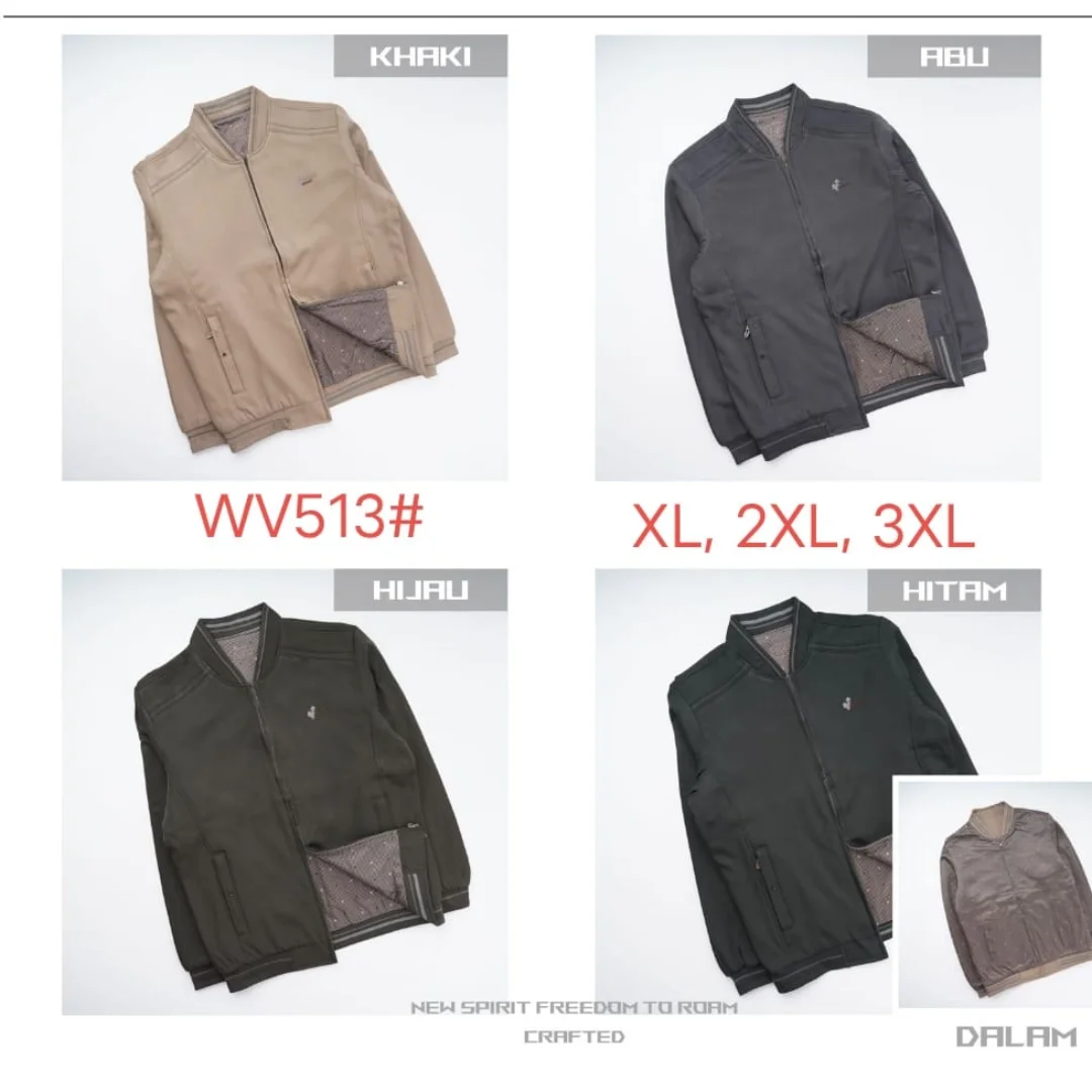 Jaket pria bahan katun bolak balik WV513