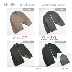 Jaket pria bahan kanvas bolak balik Z707
