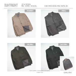 Jaket pria bahan katun bolak balik ZV 709