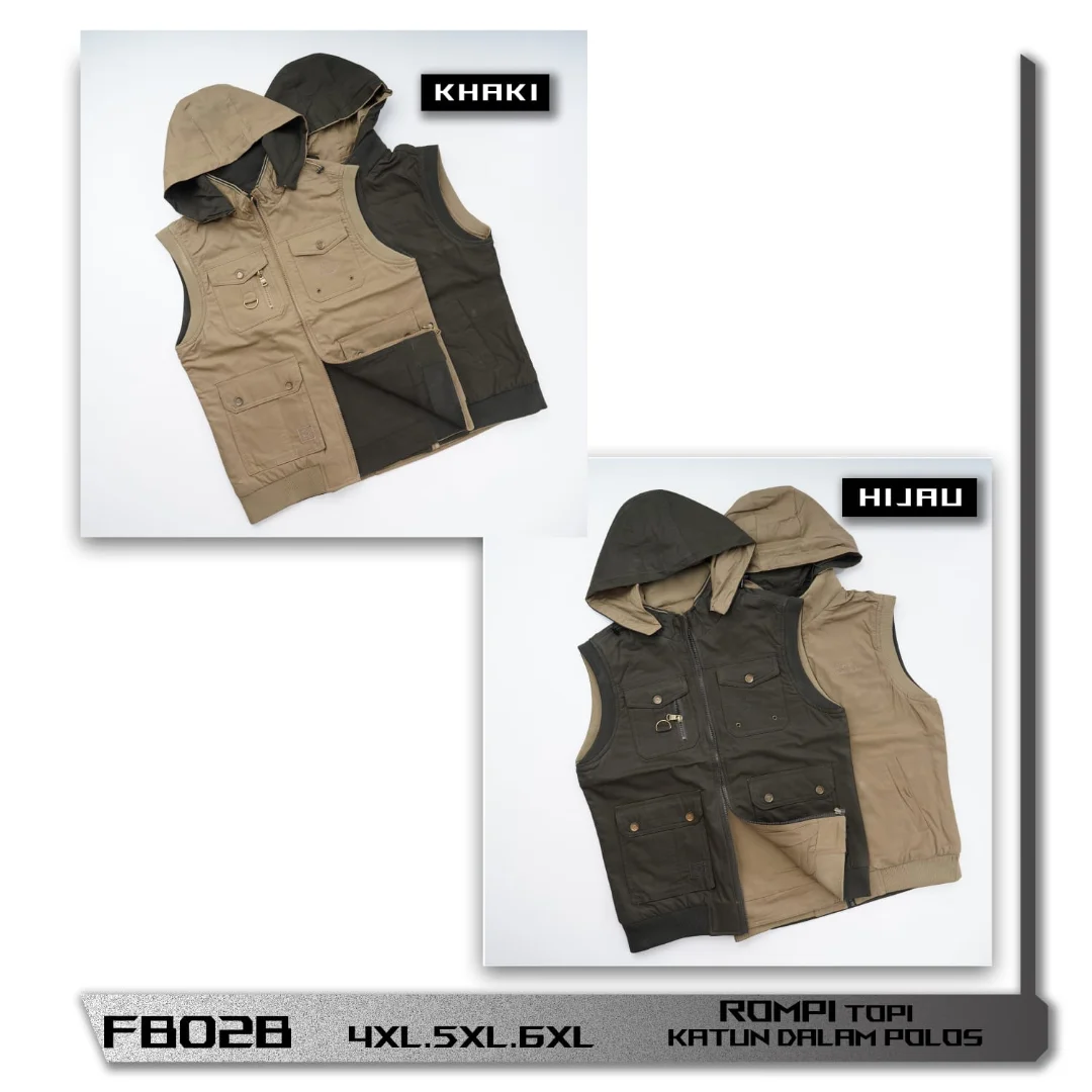 Jaket pria bahan katun BB polos FB02B
