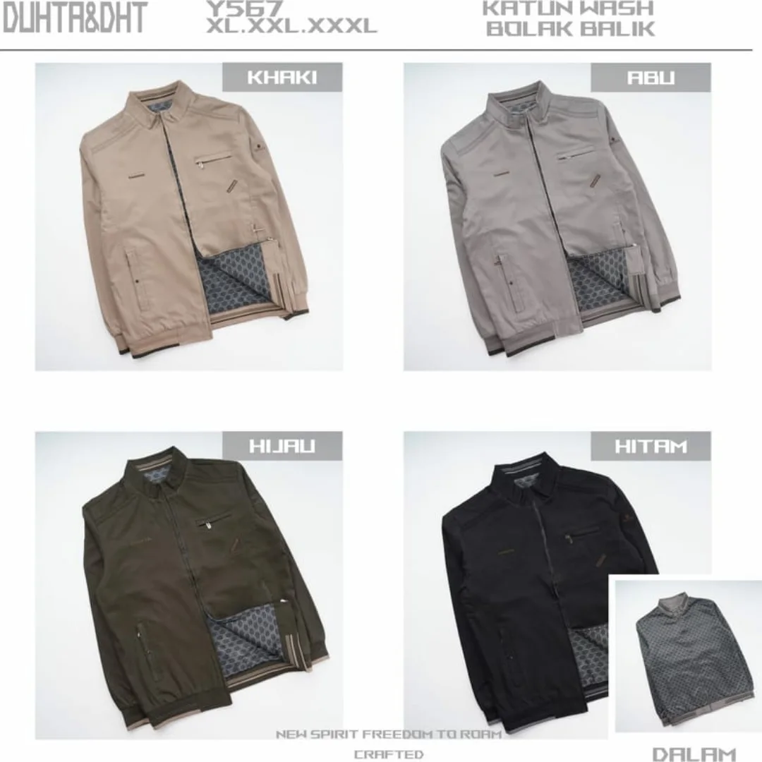 Jaket pria bahan katun Y567