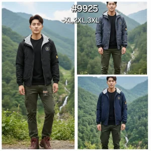 Jaket pria bahan parasut bolak balik 9925