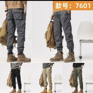 Celana pria cargo bahan street kaki joger 7601