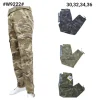 Celana pria cargo canvas loreng W9222