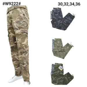 Celana pria cargo canvas loreng W9222