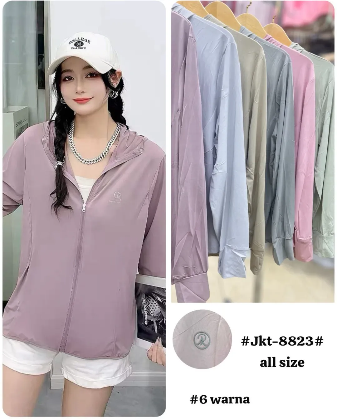 Jaket Cewek Anti UV WS-8823