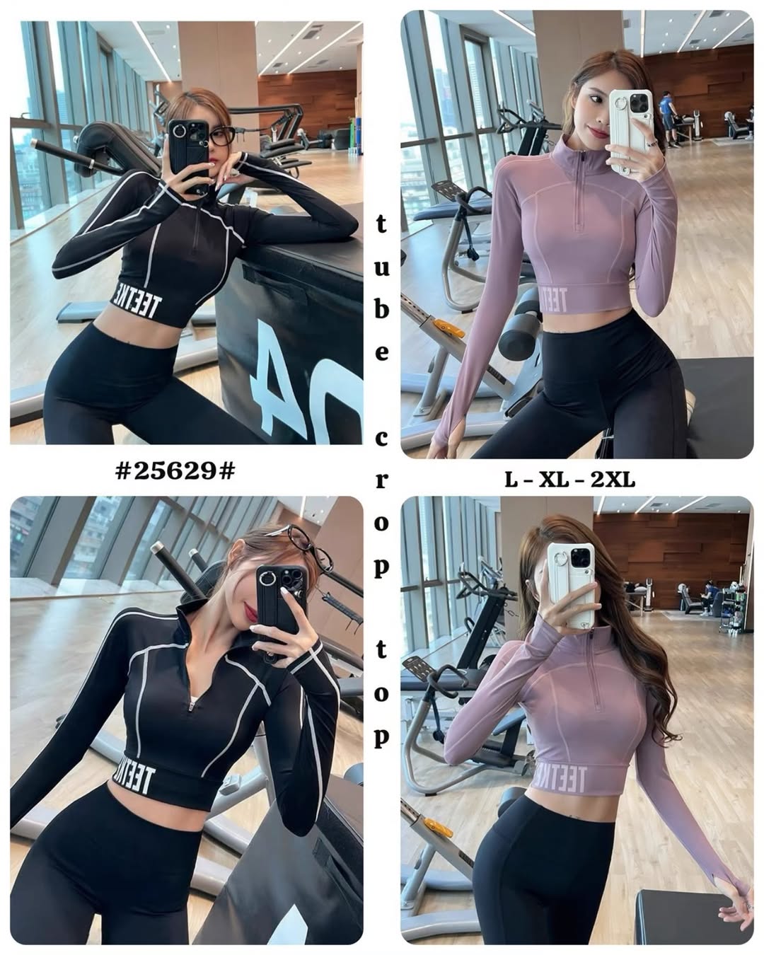 Kaos Lengan Panjang Tube Crop Top 25629
