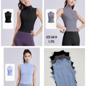 Kaos Ziper Singlet Sport Cewek Body Slim-041