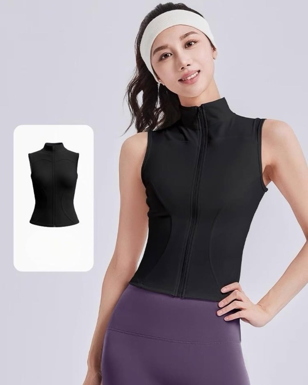 Kaos Ziper Singlet Sport Cewek Body Slim-041