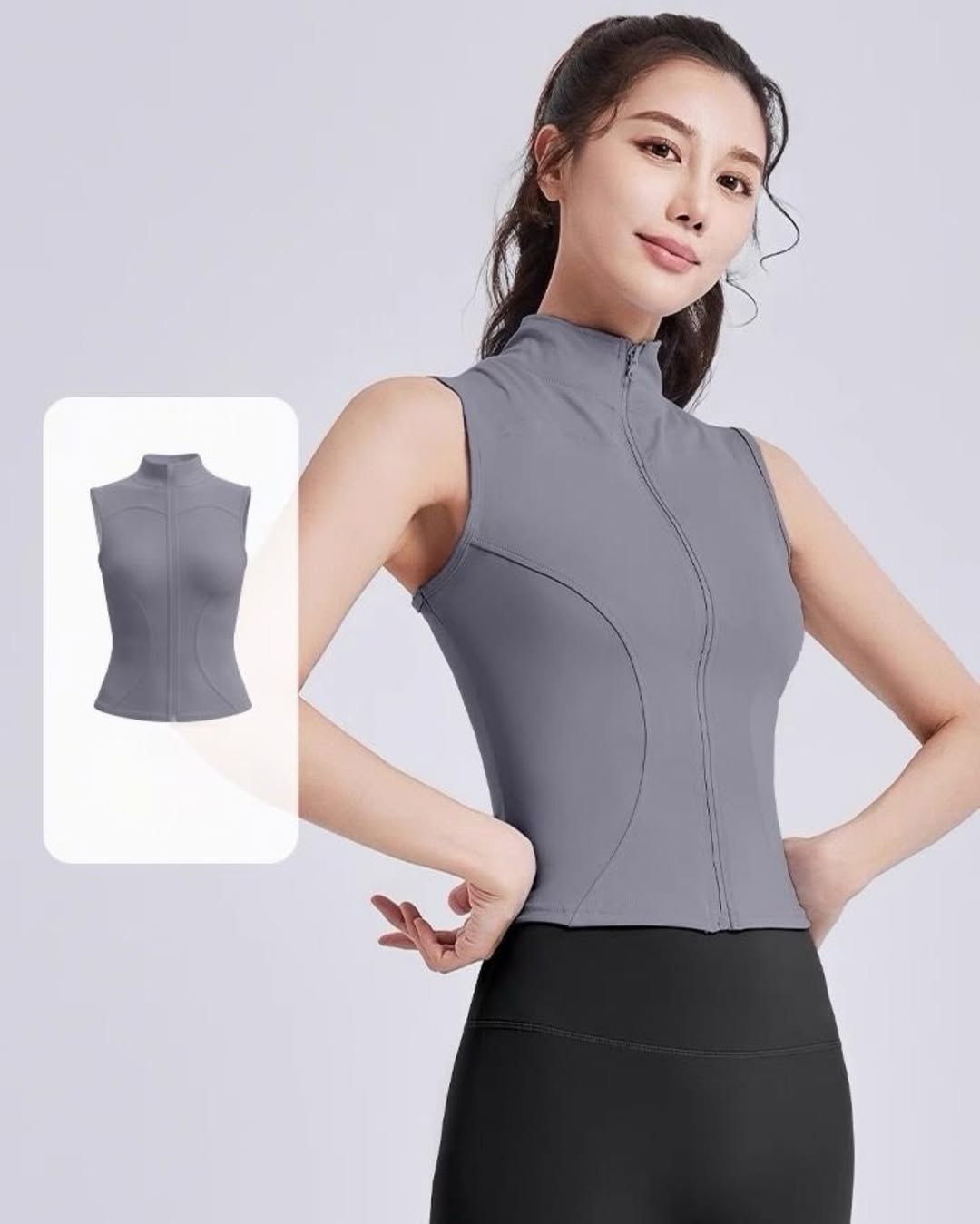 Kaos Ziper Singlet Sport Cewek Body Slim-041