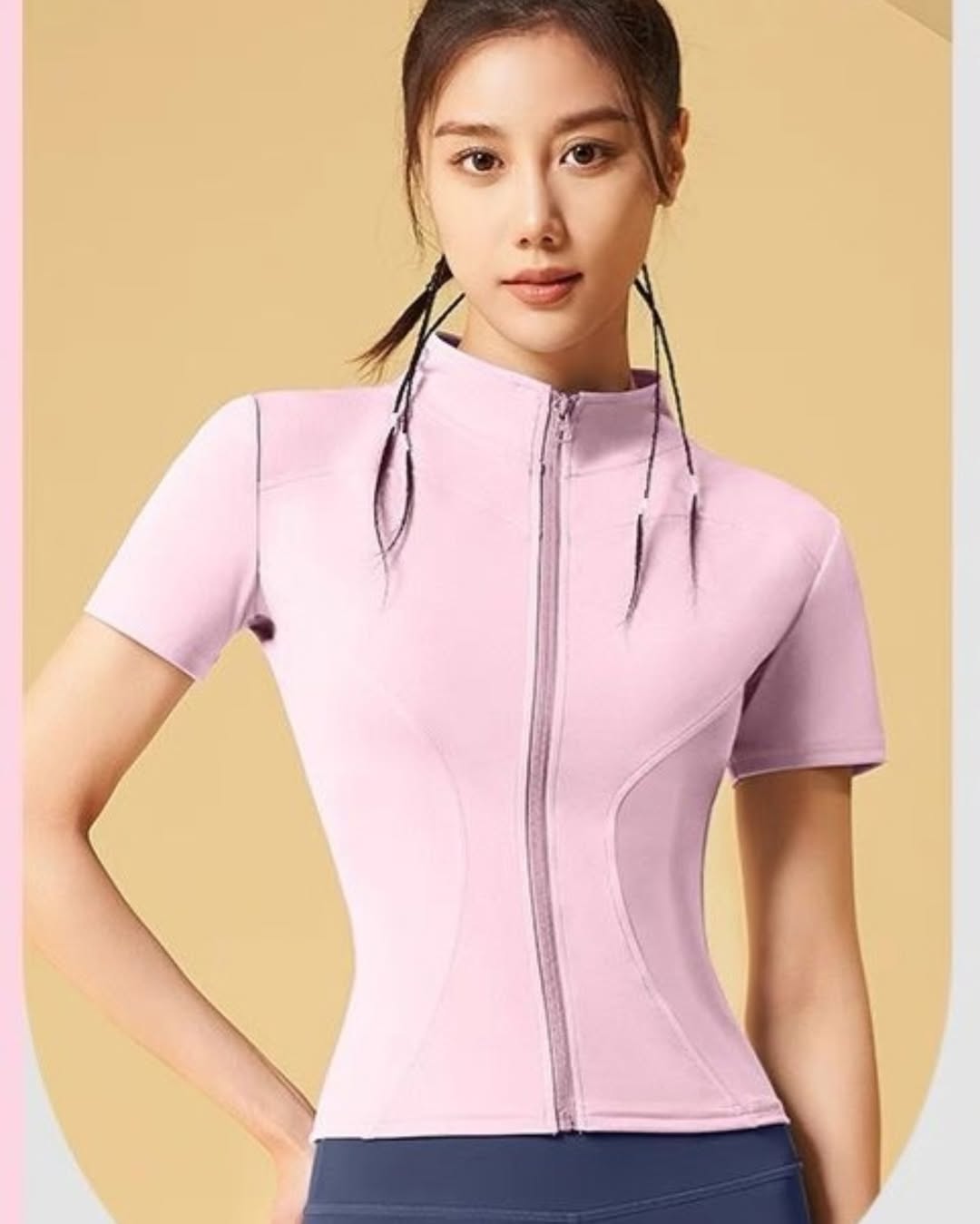 Kaos Ziper Sport Cewek Body Slim JYMW040