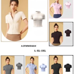 Kaos Ziper Sport Cewek Body Slim JYMW040
