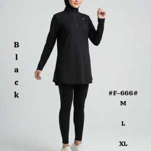 SET Sporty Muslim Women F666 BLACK