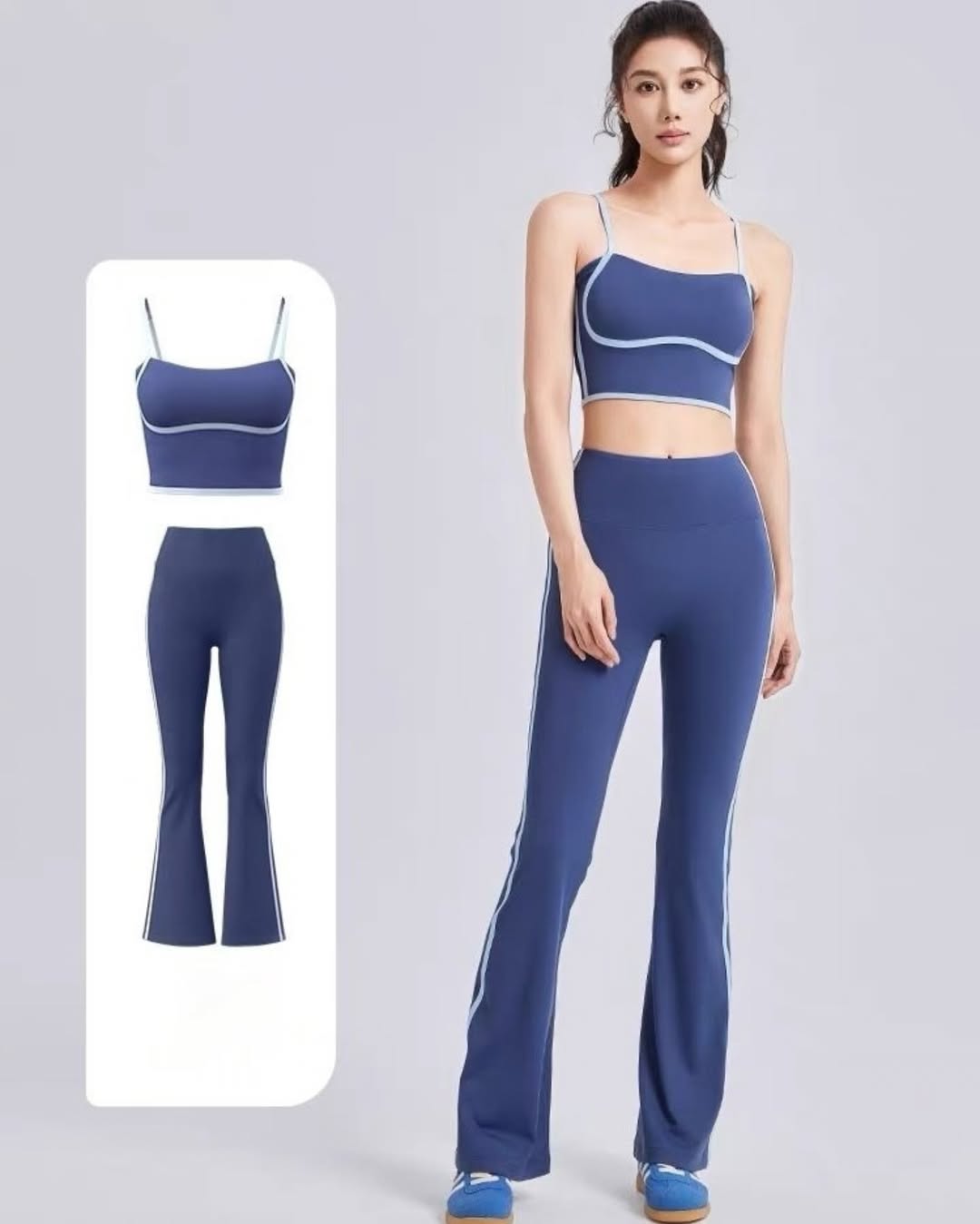 Set Crop Tube Top + Celana Cutbray Sporty-1