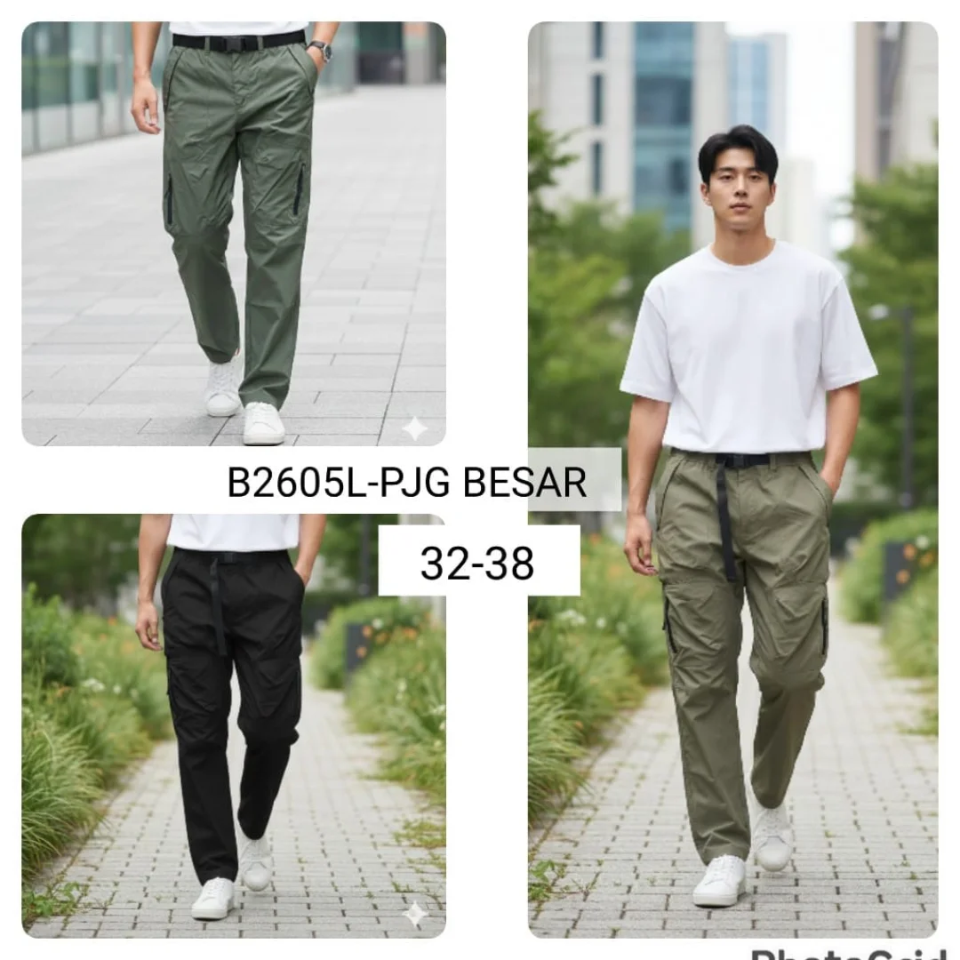 Celana pria bahan parasut B2605L B2601L B2602L - Gambar 3