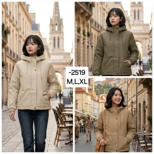 Jaket wanita bahan kanvas dalam bulu 2519