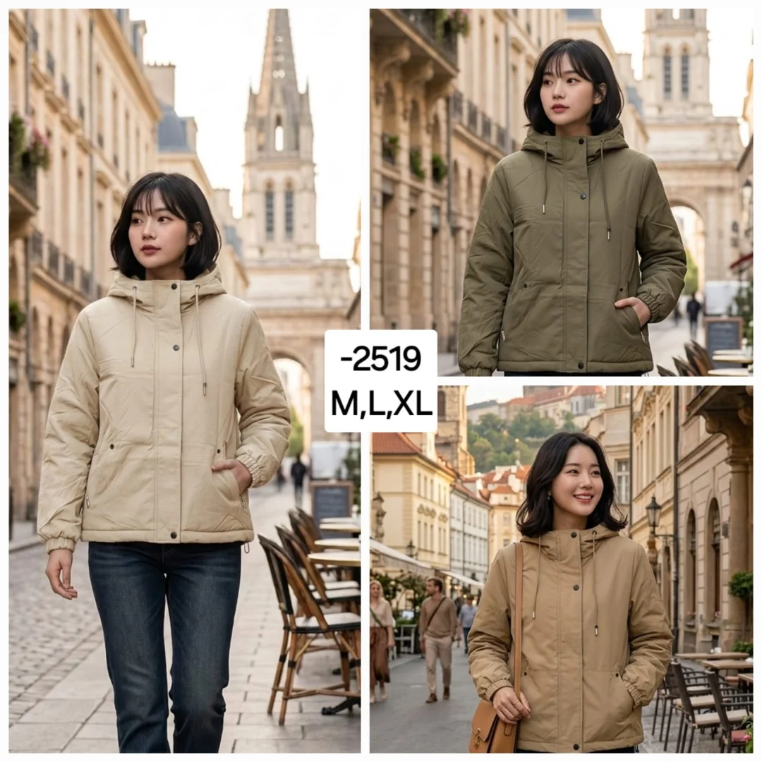 Jaket wanita bahan kanvas dalam bulu 2519