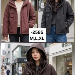 Jaket wanita bahan kanvas dalam parasut 2585