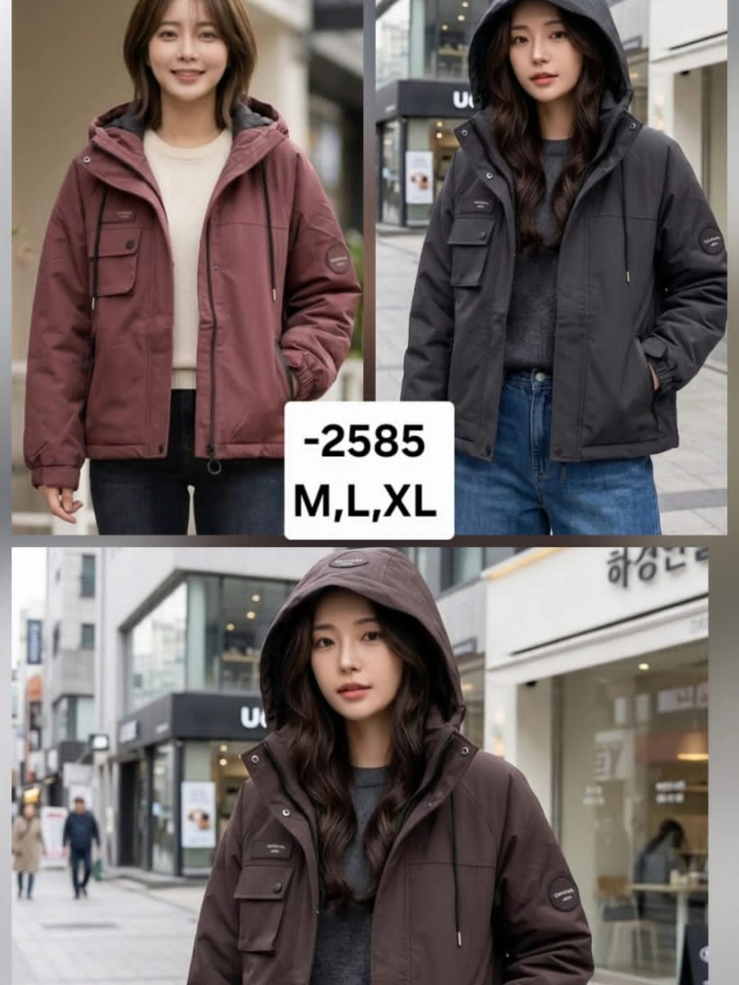 Jaket wanita bahan kanvas dalam parasut 2585