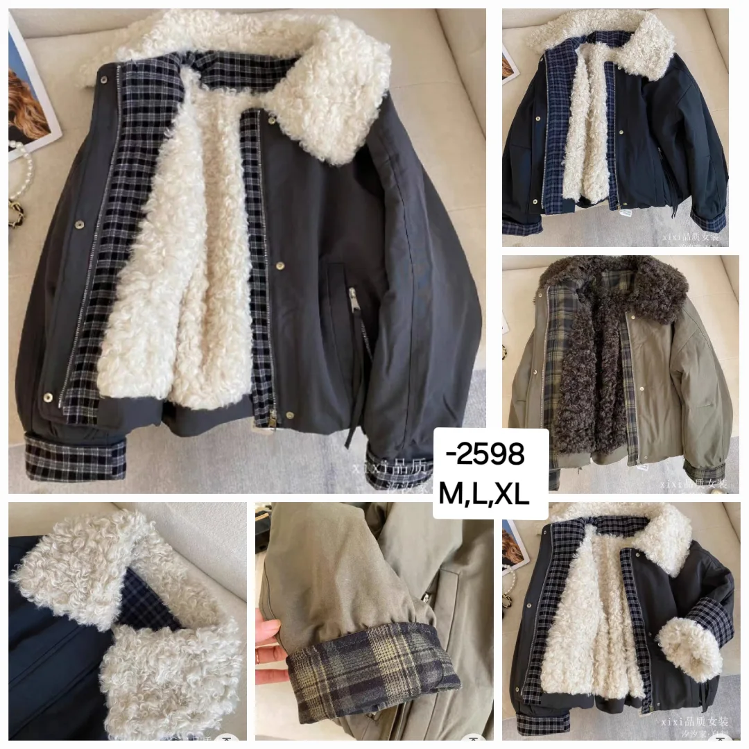 Jaket wanita kanvas dalam bulu 2598