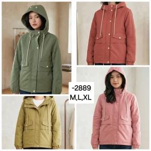 Jaket wanita bahan kanvas dalam bulu 2889