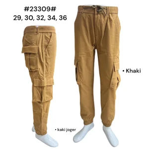 Celana pria bahan kanvas khusus warna 23309 KHAKI