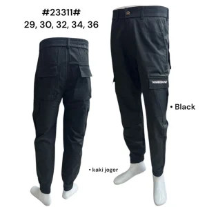 Celana pria bahan kanvas khusus warna 23311 HITAM