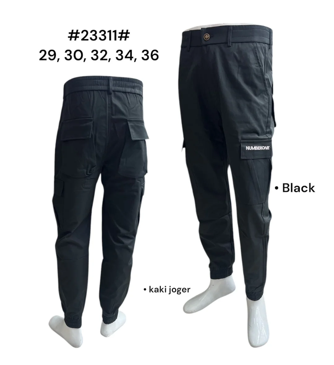 Celana pria bahan kanvas khusus warna 23311 HITAM