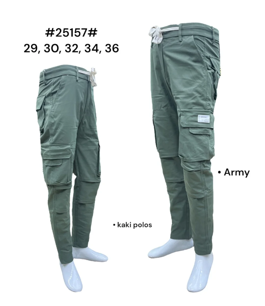 Celana pria berbahan kanvas khusus warna 25157 ARMY