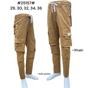 Celana pria berbahan kanvas khusus warna 25157 - Khaki