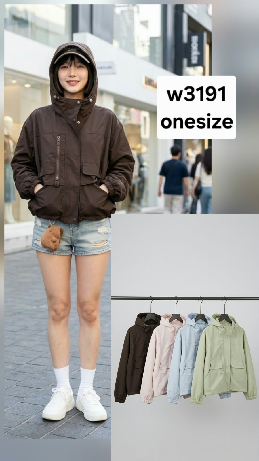 JAKET CEWE PARASUT KODE w3191